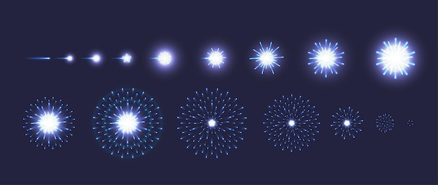 Conjunto de efecto de fuegos artificiales.