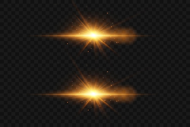 Conjunto de efectos especiales de luz y destellos Explosión de estrellas y energía