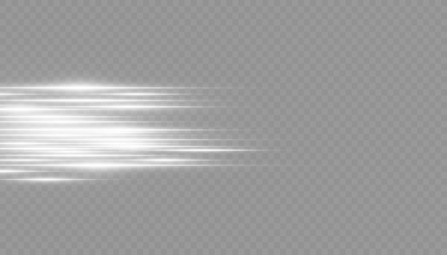 Conjunto de efectos de luz. Deslumbramiento y destello. Brillantes haces de luz. Líneas brillantes.