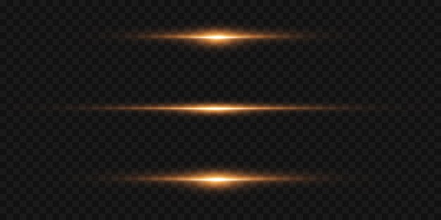 Conjunto de efectos de luz dorada Un destello de líneas y luz