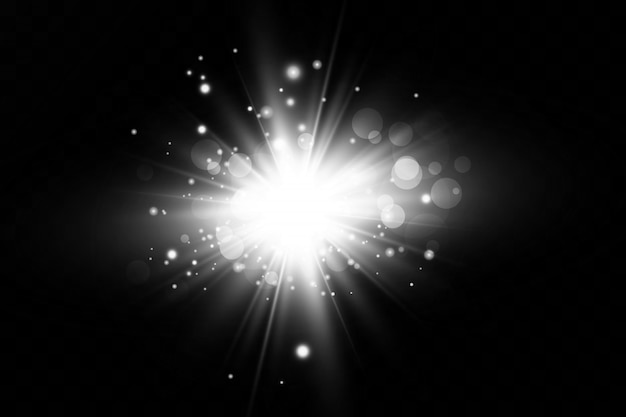 Conjunto de efectos de luz dorada. Destellos y resplandores. Brillantes rayos de luz. Líneas brillantes . destello. polvo.