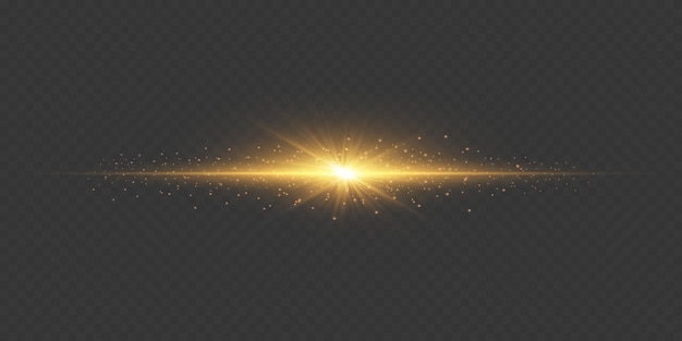 Un conjunto de efectos de luz resplandor y destellos en un fondo transparente