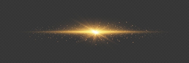 Un conjunto de efectos de luz resplandor y destellos en un fondo transparente