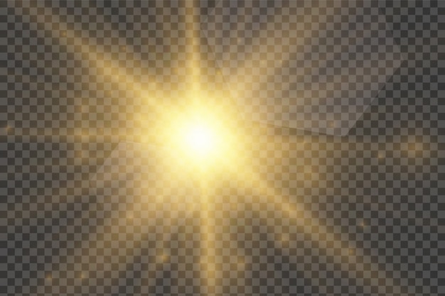 Conjunto de efectos de luz transparente blanca aislada de resplandor, destello de lente, explosión, brillo, línea, destello de sol, chispa y estrellas.