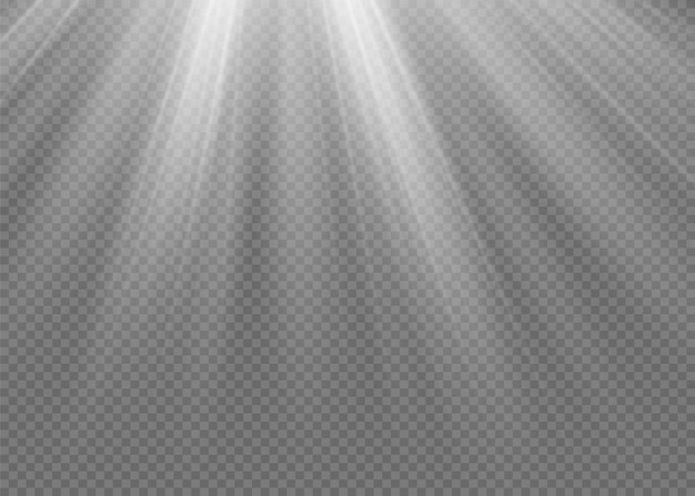 Conjunto de efectos de luz transparente blanco resplandor aislado, destello de lente, explosión, brillo, línea, flash solar, chispa y estrellas. Diseño abstracto del elemento del efecto especial. Rayo brillante con rayos