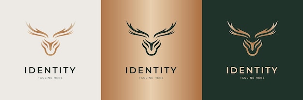 conjunto de elegante logotipo de ciervo para empresas
