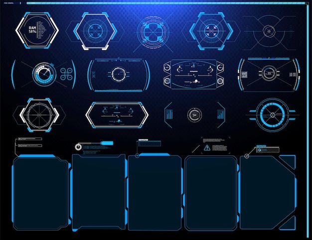 Un conjunto de elegantes elementos de interfaz modernos perfectos para los diseñadores de UIUX que buscan dar un aspecto futurista.