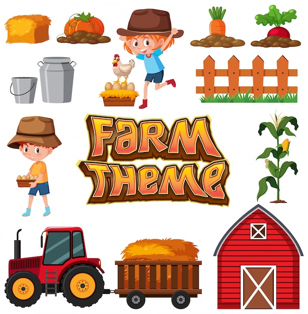 Conjunto de elemento de granja