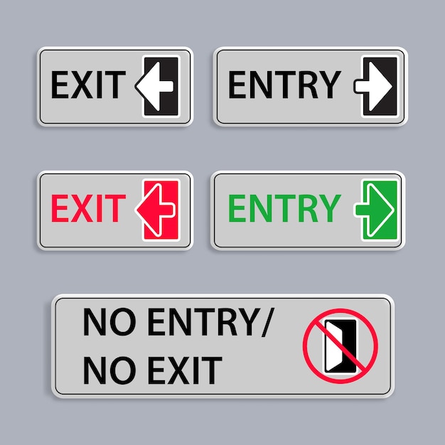 Conjunto de elemento de señalización de diseño de icono de ilustración de entrada y salida para información tecnológica
