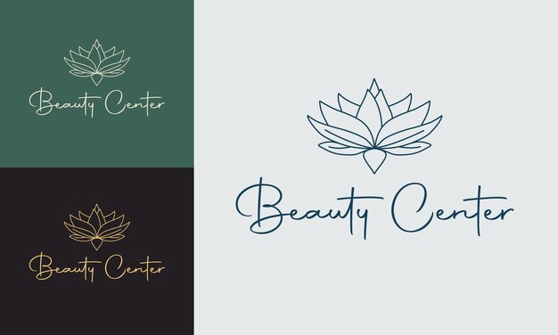 Conjunto de elemento de spa Logotipo dibujado a mano con cuerpo y logotipo de hojas para terapia de masaje de spa y salón