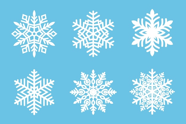 Conjunto de elemento de vector de diseño de copos de nieve de navidad