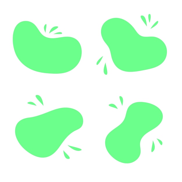 Conjunto de elementos abstractos de gota de fluido Vector para folleto de sitio web y presentación aislados en blanco