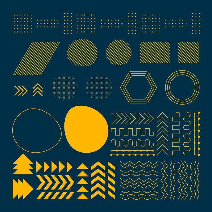 Conjunto de elementos abstractos vectoriales Colección de formas abstractas adecuadas para pancartas y carteles modernos