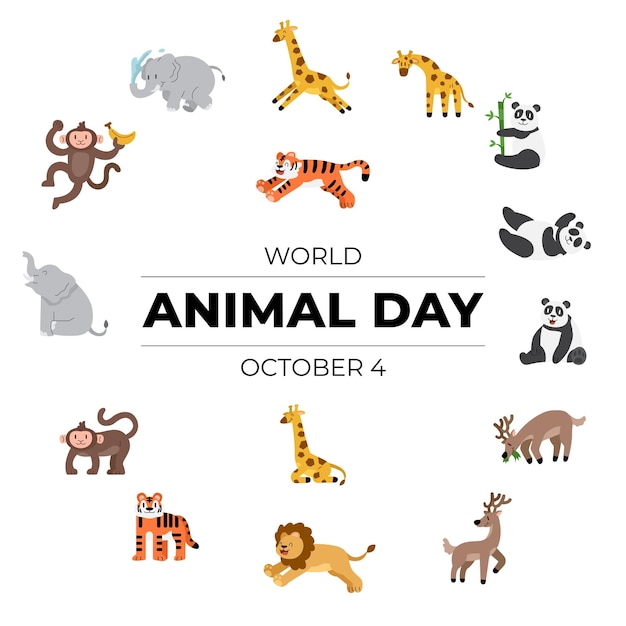 Conjunto de elementos animales vectoriales