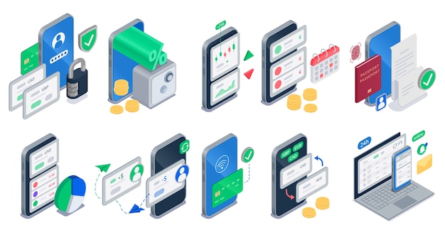 Conjunto de elementos de la banca digital