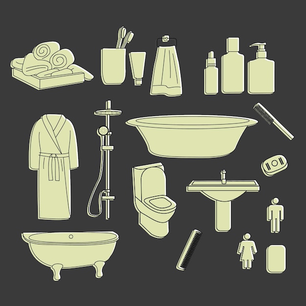 conjunto de elementos de baño
