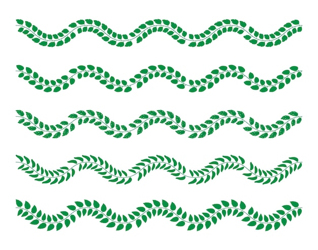 Conjunto Elementos Bordes Dibujados Mano Colección Ornamento Remolino Floral Vector