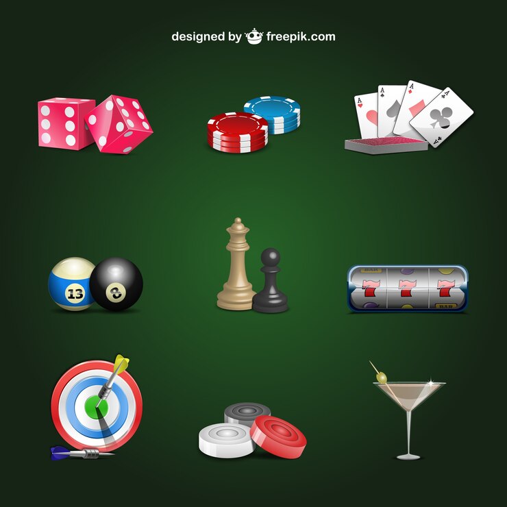 Vector conjunto de elementos de casino