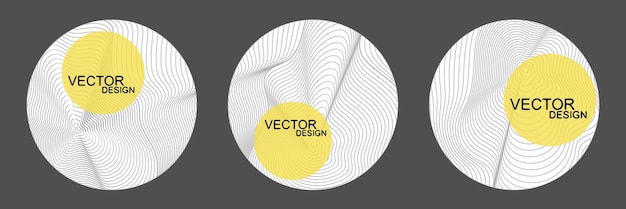Conjunto de elementos de círculo gráfico abstracto diseño vectorial gris y amarillo