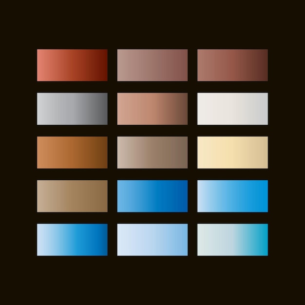 Conjunto de elementos del conjunto de colores degradados