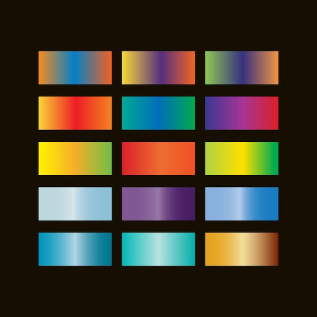 Conjunto de elementos del conjunto de colores degradados