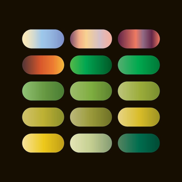 Conjunto de elementos del conjunto de colores degradados