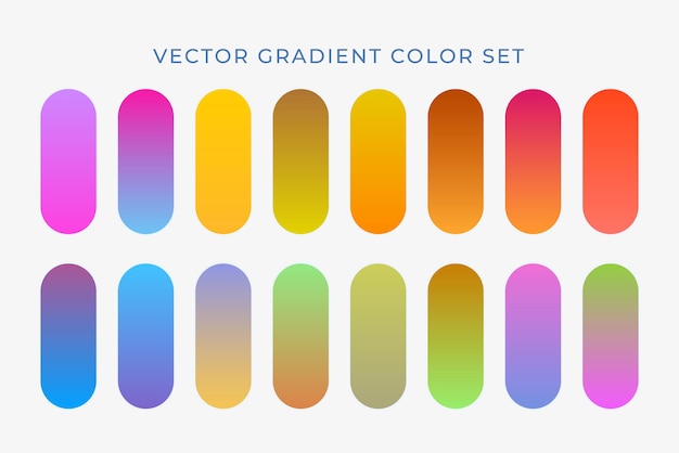 Conjunto de elementos del conjunto de colores de gradiente Combinación de tonos de gradiente Gradientes de colores vibrantes Muestra de color