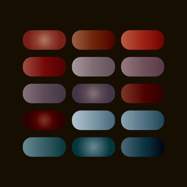 Conjunto de elementos del conjunto de colores de gradiente