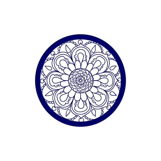 conjunto de elementos de contorno de mandala poses terapia