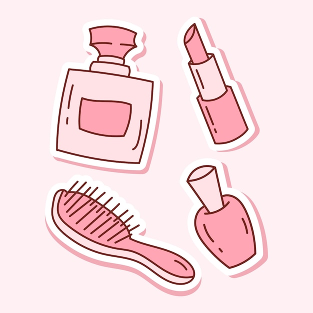 Un conjunto de elementos de cosmética decorativa y de cuidado.