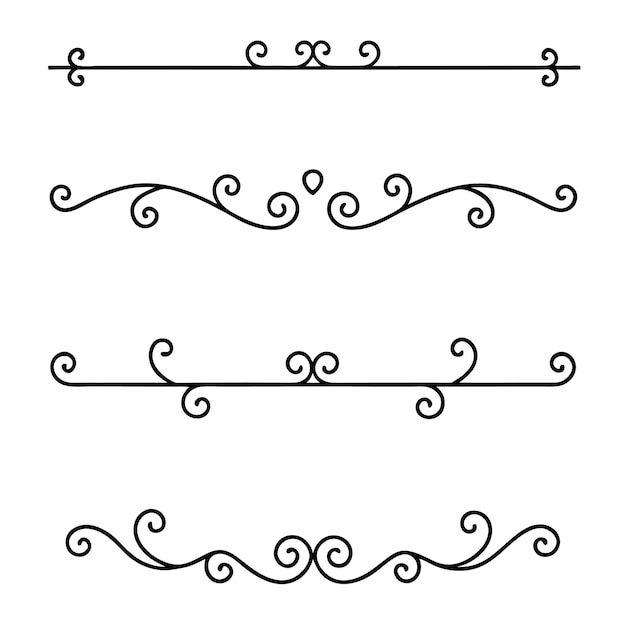 un conjunto de elementos decorativos con un borde negro