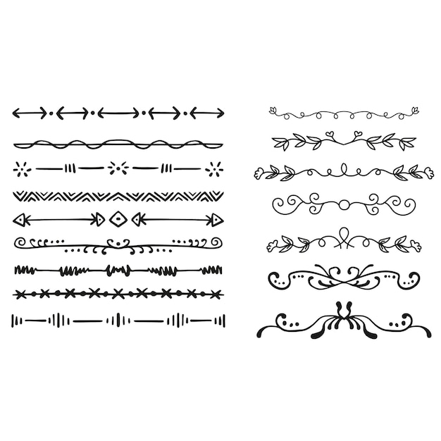 Conjunto de elementos decorativos divisores Frontera florish colección Vector