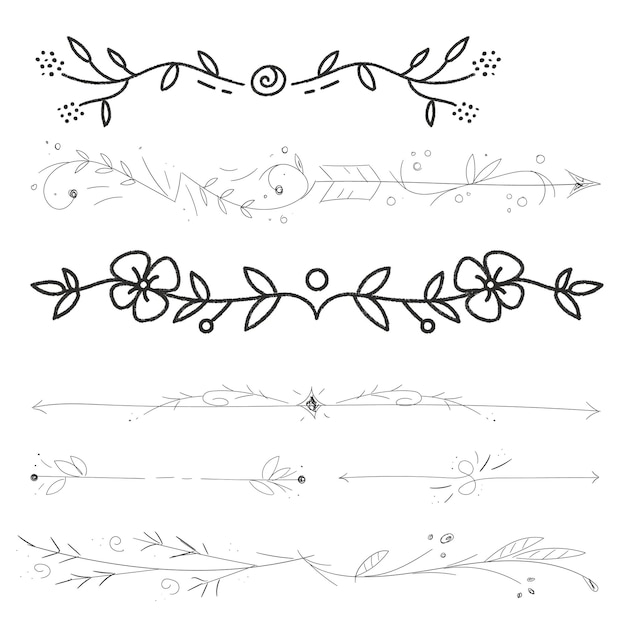 Conjunto de elementos decorativos divisores Frontera florish colección Vector