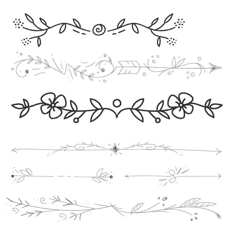 Vector conjunto de elementos decorativos divisores frontera florish colección vector