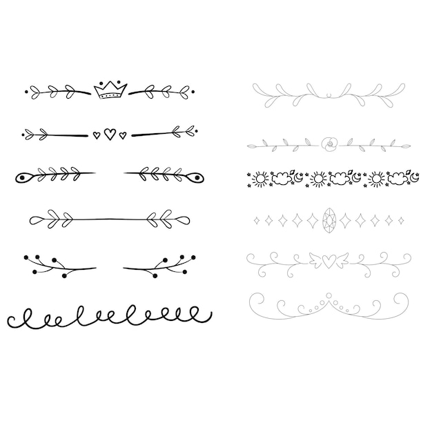 Conjunto de elementos decorativos divisores Frontera florish colección Vector