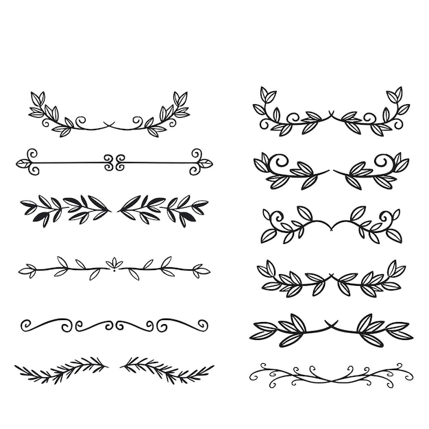 Conjunto de elementos decorativos divisores Frontera florish colección Vector