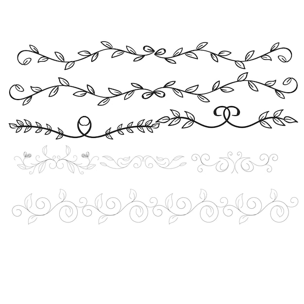 Conjunto de elementos decorativos divisores Frontera florish colección Vector