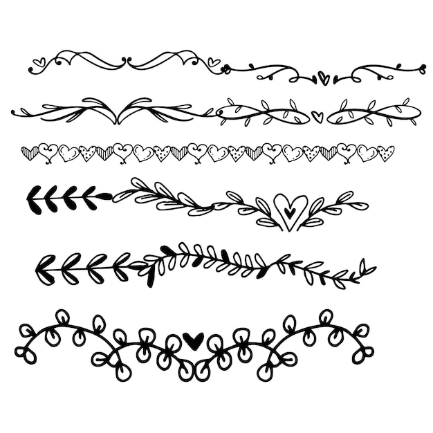 Conjunto de elementos decorativos divisores Frontera florish colección Vector