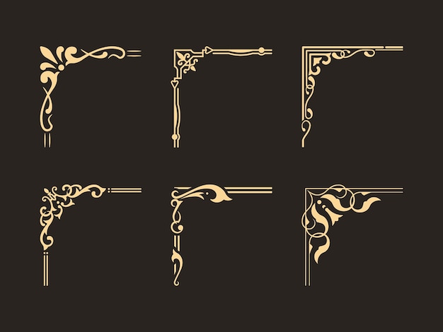 Un conjunto de elementos decorativos dorados.