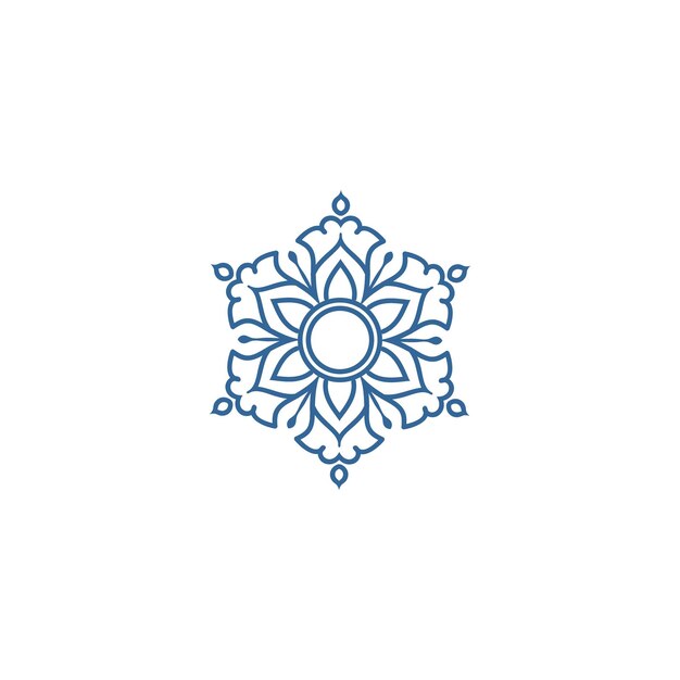 conjunto de elementos decorativos de mandala azul