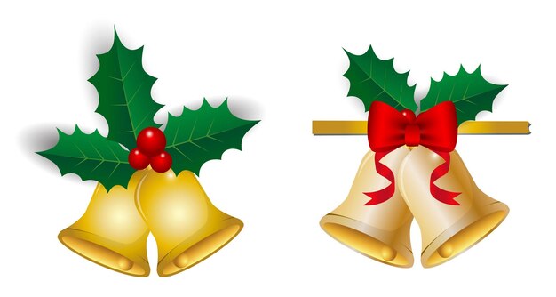 Vector conjunto de elementos decorativos navideños aislados o de diseño realista tema navideño o cinta navideña