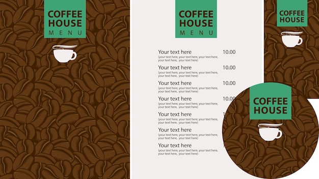 conjunto de elementos de diseño para cafetería