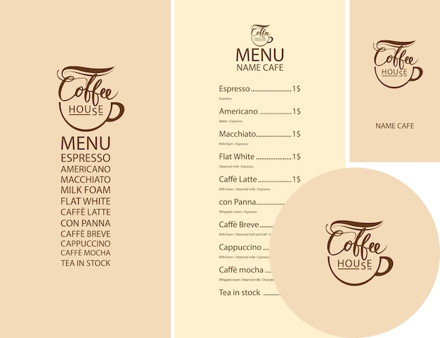 conjunto de elementos de diseño para cafetería