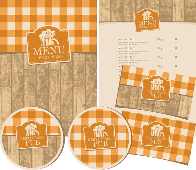 conjunto de elementos de diseño para cerveza de pub