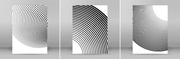 Conjunto de elementos de diseño Curvo muchas rachas Elemento de logotipo circular abstracto sobre fondo blanco aislado Arte de banda creativa Ilustración vectorial EPS 10 digital para promoción de nuevos productos Vector