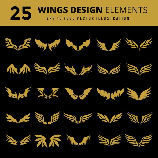 Conjunto de elementos de diseño. Diseño para el logotipo del icono y del ala