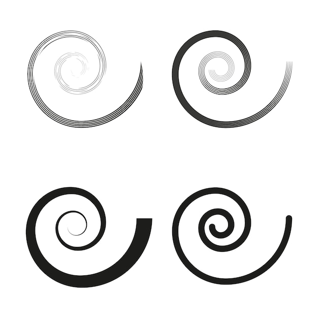 Conjunto de elementos de diseño en espiral Iconos de remolino abstractos Ilustración vectorial EPS 10