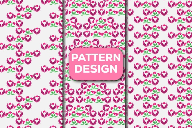 Conjunto de elementos de diseño floral Diseño de patrones sin costuras