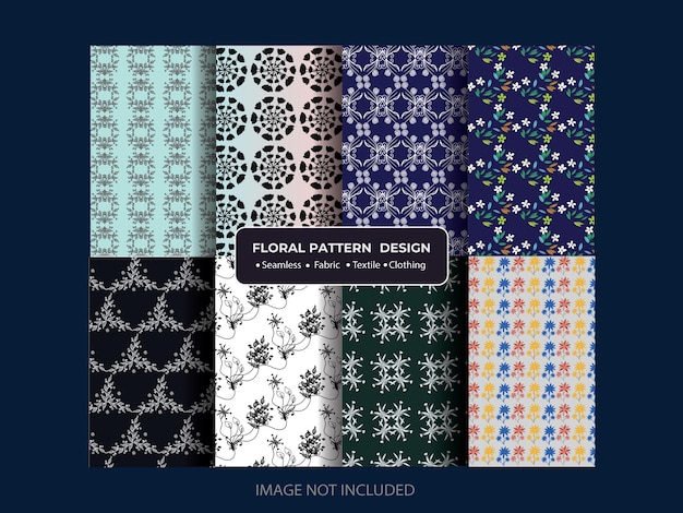 Conjunto de elementos de diseño floral patrones sin costuras bordes sin costuras marco circular hermoso para cualquier