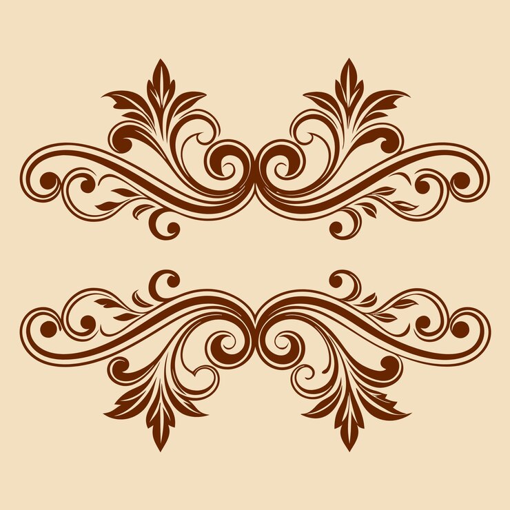 Vector un conjunto de elementos de diseño en un fondo marrón